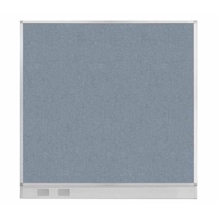 Versare Hush Panel Configurable Cubicle Partition 6' x 6' Powder Blue Fabric w/ Cable Channel 1856333